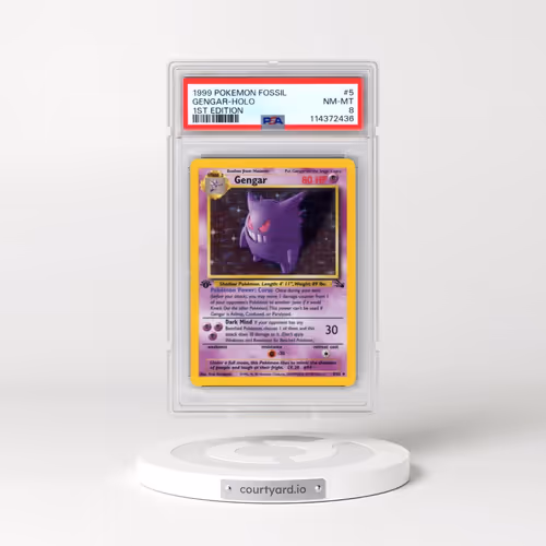 1999 Pokémon Fossil #5 Gengar - 1st Edition Holo (PSA 8 NM-MT)