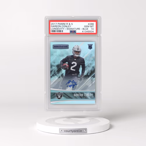 2017 Panini Rookies & Stars #296 Gareon Conley - Longevity Signature-Blue (PSA 10 GEM MINT)