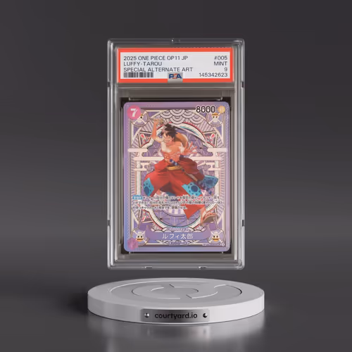 2025 One Piece Japanese OP11-A Fist of Divine Speed #005 Luffy-Tarou - Special Alternate Art (PSA 9