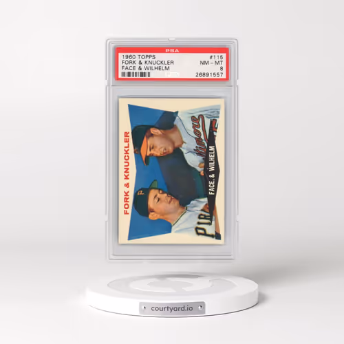1960 Topps #115 Fork & Knuckler - Face & Wilhelm (PSA 8 NM-MT)