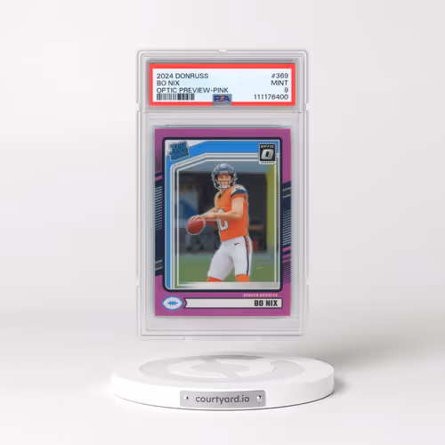 2024 Panini Donruss #369 Bo Nix - Optic Preview-Pink (PSA 9 MINT)
