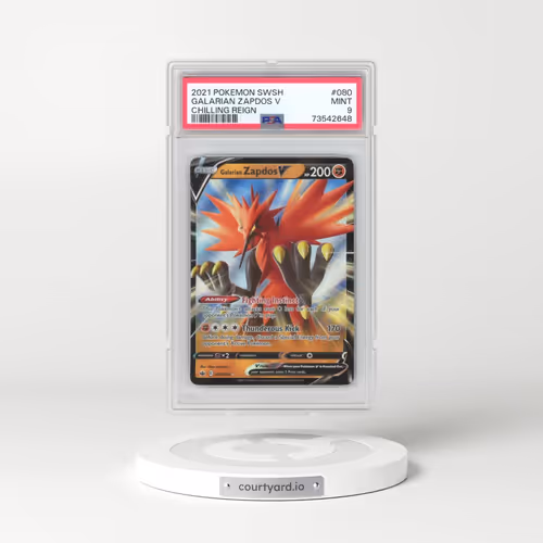 2021 Pokémon Sword & Shield Chilling Reign #080 Galarian Zapdos V - Holo (PSA 9 MINT)