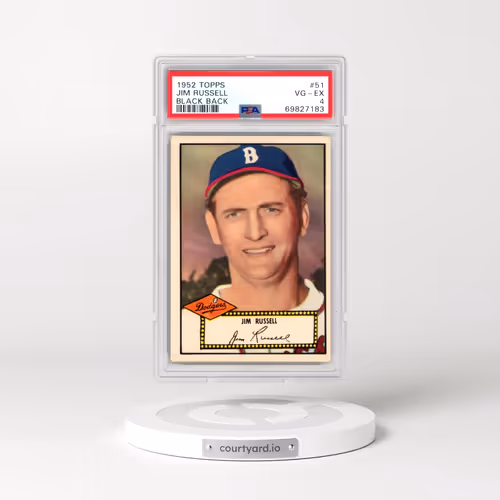 1952 Topps #51 Jim Russell - Black Back (PSA 4 VG-EX)