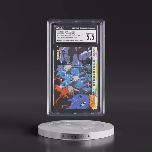 1999 Pokémon the First Movie #37 The Tears Of Pokémon - First Print (Blue Topps Logo) Rainbow Foil (