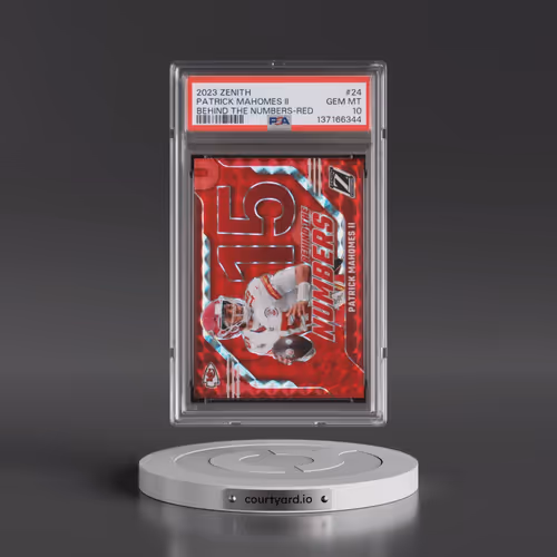 2023 Panini Zenith Behind the Numbers #24 Patrick Mahomes II - Red (PSA 10 GEM MINT)