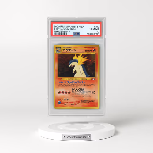 2000 Pokémon Neo #157 Typhlosion - Holo Premium File (PSA 10 GEM MINT)