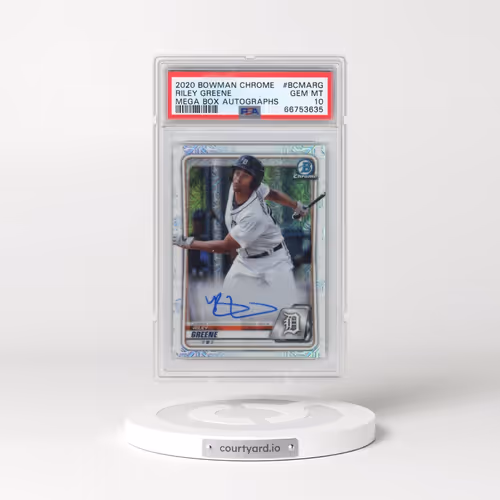 2020 Bowman Chrome Mega Box Autographs #BCMARG Riley Greene (PSA 10 GEM MINT)