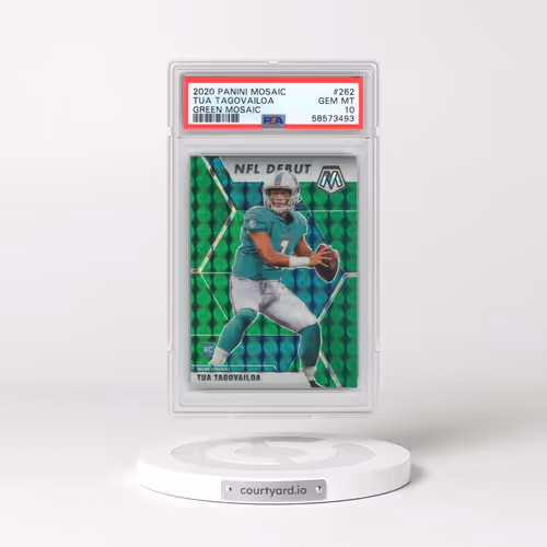 2020 Panini Mosaic #262 Tua Tagovailoa - Green Mosaic (PSA 10 GEM MINT)