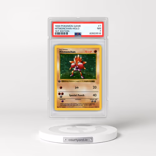 1999 Pokémon Game #7 Hitmonchan - 1st Edition Holo (PSA 7 NM)