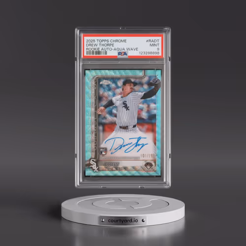 2025 Topps Chrome Rookie Autographs #RADT Drew Thorpe - Aqua Wave (PSA 9 MINT)