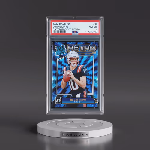 2024 Panini Donruss Rated Rookies Retro #16 Drake Maye (PSA 8 NM-MT)