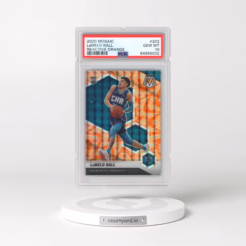 2020 Panini Mosaic #202 LaMelo Ball - Reactive Orange (PSA 10 GEM MINT)
