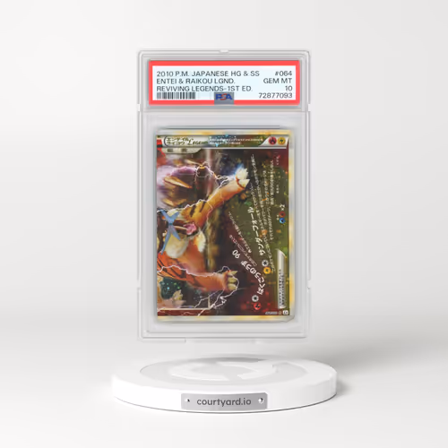 2010 Pokémon Reviving Legends #064 Entei & Raikou Legend - 1st Edition Holo (PSA 10 GEM MINT)