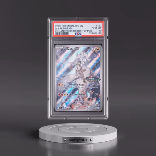 2025 Pokémon Jtg EN-Journey Together #167 N's Reshiram - Enhanced Booster Box Topper (PSA 10 GEM MIN