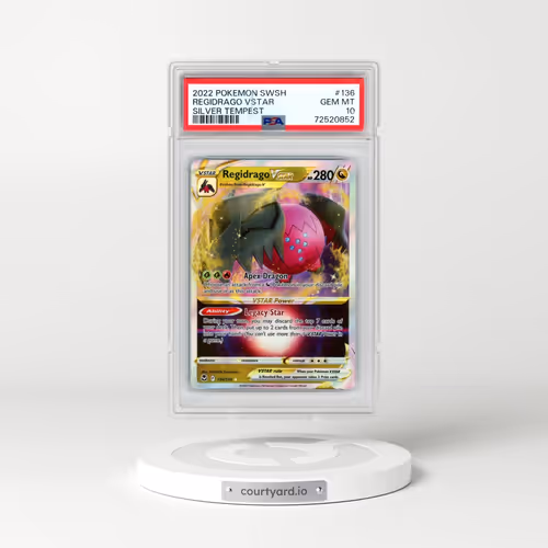 2022 Pokémon Sword & Shield Silver Tempest #136 Regidrago Vstar (PSA 10 GEM MINT)