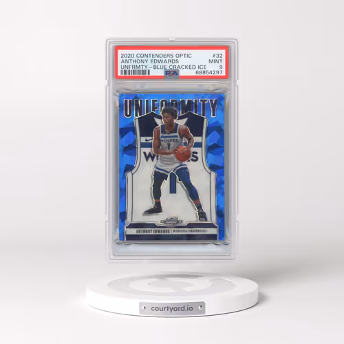 2020 Panini Contenders Optic Uniformity #32 Anthony Edwards - Blue Cracked Ice (PSA 9 MINT)