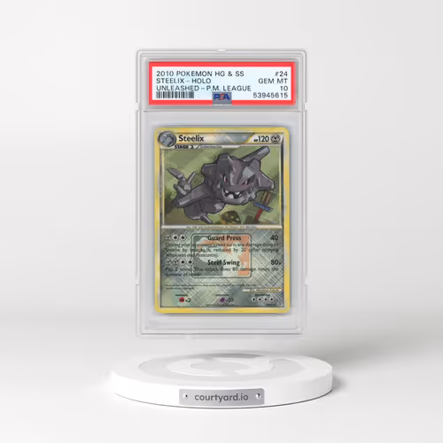 2010 Pokémon Heartgold & Soulsilver Unleashed #24 Steelix - Holo Crosshatch-2011 Pokemon League (PSA