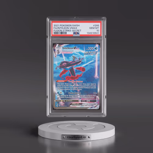 2021 Pokémon Sword & Shield Fusion Strike #266 Inteleon Vmax - Full Art Secret (PSA 10 GEM MINT)