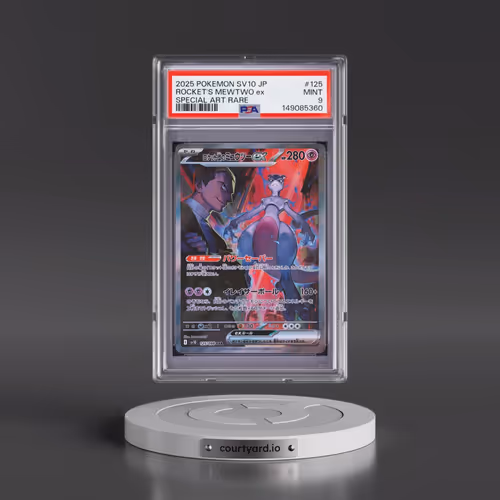 2025 Pokémon SV10-Glory of Team Rocket #125 Team Rocket's Mewtwo EX - Holo Special Art Rare (PSA 9 M