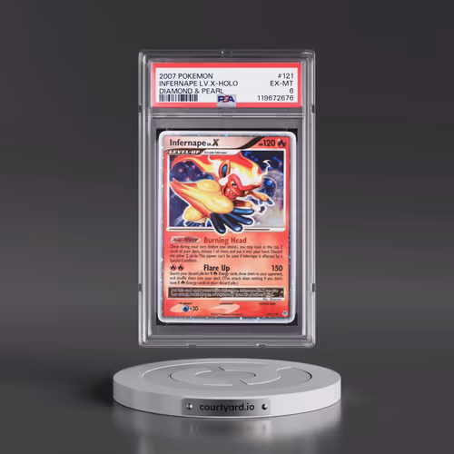 2007 Pokémon Diamond & Pearl #121 Infernape LV.X - Holo (PSA 6 EX-MT)