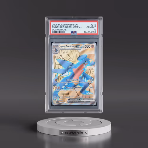 2025 Pokémon Dri EN-Destined Rivals #215 Cynthia's Garchomp EX - Holo Ultra Rare (PSA 10 GEM MINT)