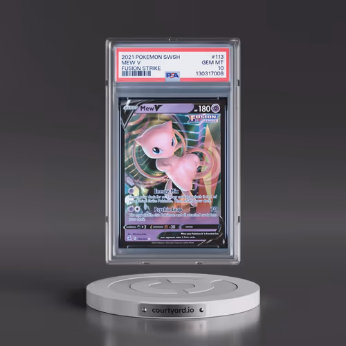 2021 Pokémon Sword & Shield Fusion Strike #113 Mew V - Holo (PSA 10 GEM MINT)
