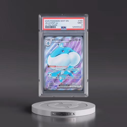 2025 Pokémon Wht EN-White Flare #160 Jellicent EX - Holo Ultra Rare (PSA 9 MINT)