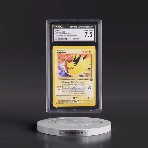 1999 Black Star Promos #23 Zapdos - The Power of One Error Illustrator - Aoki (CGC 7.5 NM+)