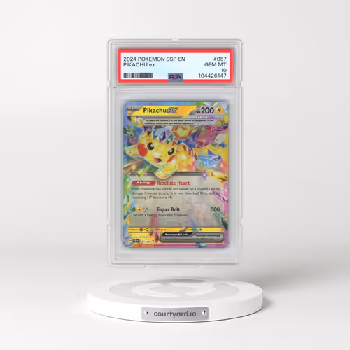 2024 Pokémon Ssp EN-Surging Sparks #057 Pikachu EX - Holo (PSA 10 GEM MINT)