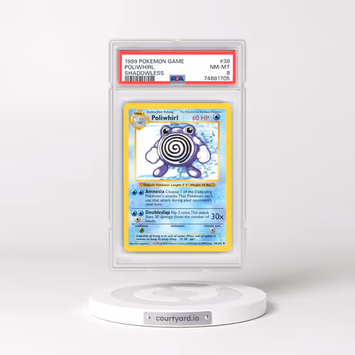 1999 Pokémon Game #38 Poliwhirl - Shadowless (PSA 8 NM-MT)