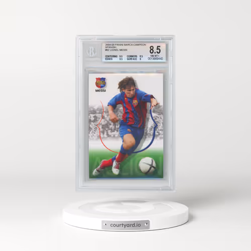 2004 Panini Sports Mega Cracks Barca #62 Lionel Messi - Campeon (Spanish) (BGS 8.5 NM-MT+)