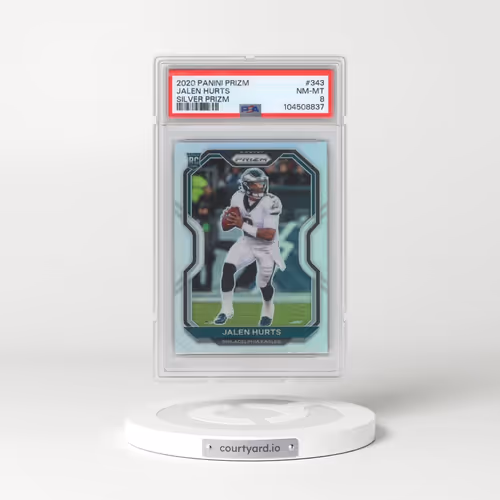 2020 Panini Prizm #343 Jalen Hurts - Silver Prizm (PSA 8 NM-MT)