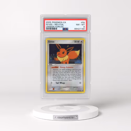 2005 Pokémon EX Unseen Forces #55 Eevee - Reverse Foil (PSA 8 NM-MT)