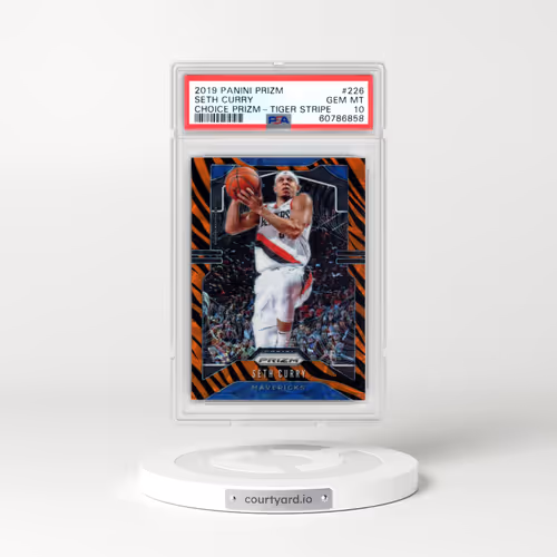 2019 Panini Prizm #226 Seth Curry - Choice Prizm-Tiger Stripe (PSA 10 GEM MINT)