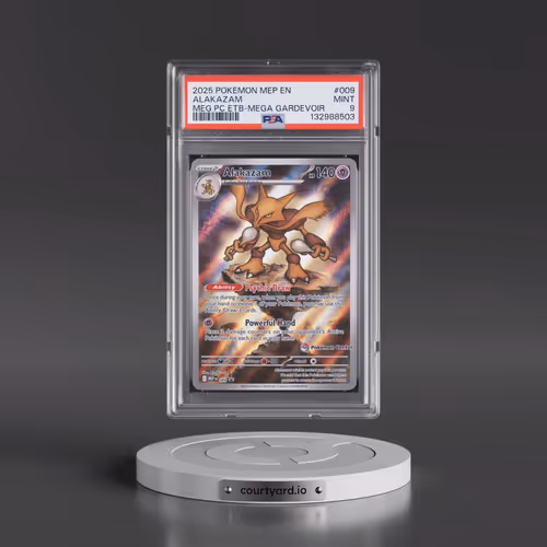 2025 Pokémon Mep EN-Me Black Star Promo #009 Alakazam - Mega Evolution Pokemon Center Elite Trainer