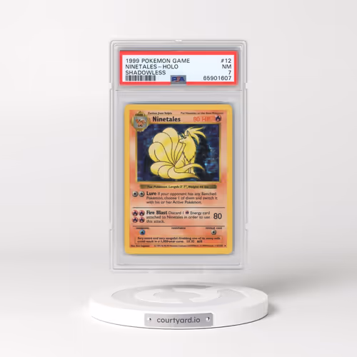 1999 Pokémon Game #12 Ninetales - Holo Shadowless (PSA 7 NM)