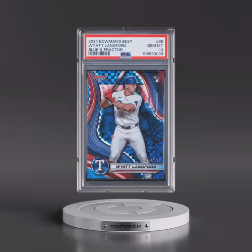 2024 Bowman's Best #65 Wyatt Langford - Blue X-Fractor (PSA 10 GEM MINT)