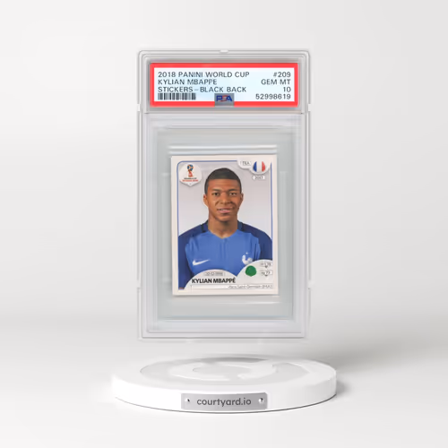 2018 Panini World Cup Stickers #209 Kylian Mbappe - Black Back (PSA 10 GEM MINT)