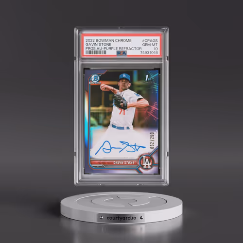 2022 Bowman Chrome Prospect Autographs #CPAGS Gavin Stone - Purple Refractor (PSA 10 GEM MINT)
