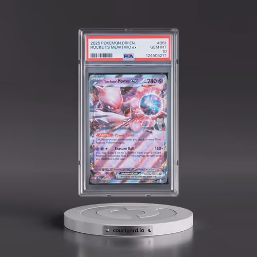 2025 Pokémon Dri EN-Destined Rivals #081 Team Rocket's Mewtwo EX - Holo (PSA 10 GEM MINT)