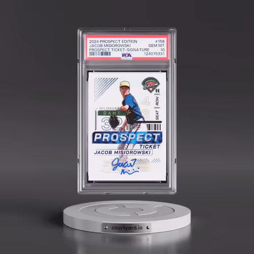 2024 Panini Prospect Edition Prospect Ticket #156 Jacob Misiorowski - Signature (PSA 10 GEM MINT)