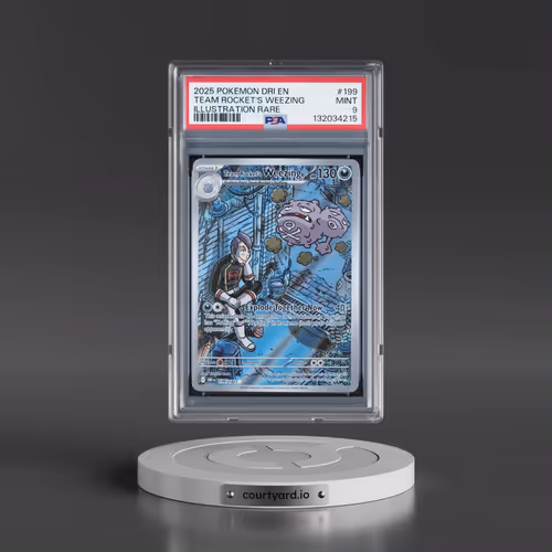 2025 Pokémon Dri EN-Destined Rivals #199 Team Rocket's Weezing - Illustration Rare (PSA 9 MINT)