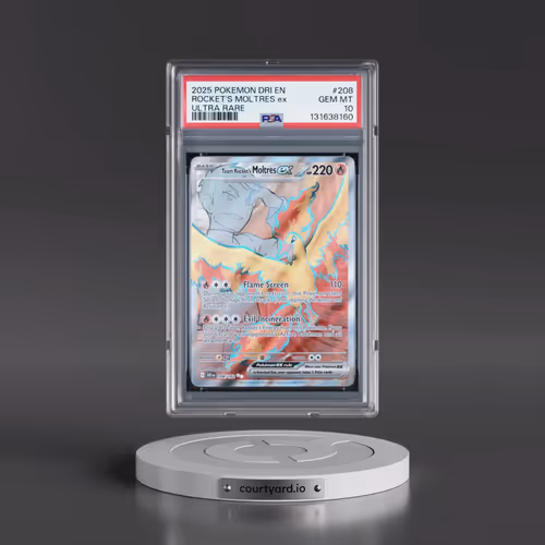 2025 Pokémon Dri EN-Destined Rivals #208 Team Rocket's Moltres EX - Holo Ultra Rare (PSA 10 GEM MINT