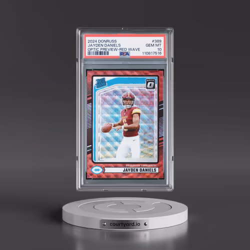 2024 Panini Donruss #389 Jayden Daniels - Optic Preview-Red Wave (PSA 10 GEM MINT)