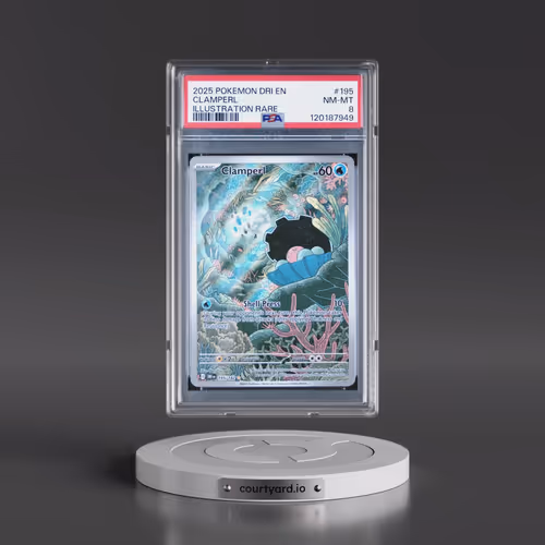 2025 Pokémon Dri EN-Destined Rivals #195 Clamperl - Illustration Rare (PSA 8 NM-MT)