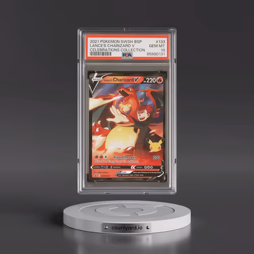 2021 Pokémon Swsh Black Star Promo #133 Lance's Charizard V - Holo Celebrations Collection (PSA 10 G