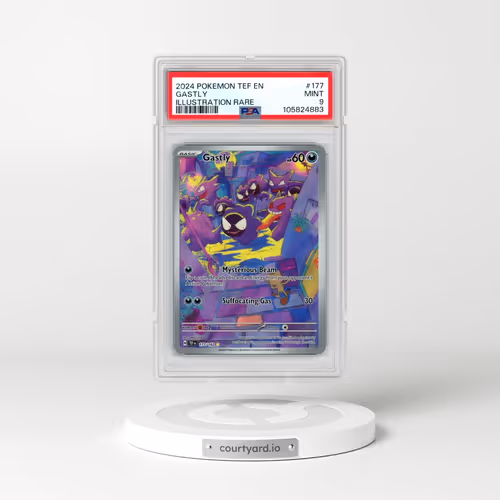 2024 Pokémon Tef EN-Temporal Forces #177 Gastly - Illustration Rare (PSA 9 MINT)