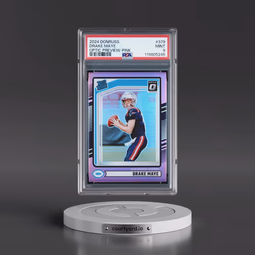 2024 Panini Donruss #379 Drake Maye - Optic Preview-Pink (PSA 9 MINT)