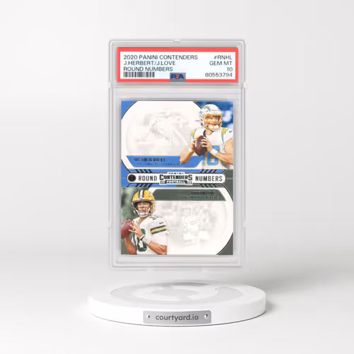 2020 Panini Contenders Round Numbers #RNHL Jordan Love/Justin Herbert (PSA 10 GEM MINT)