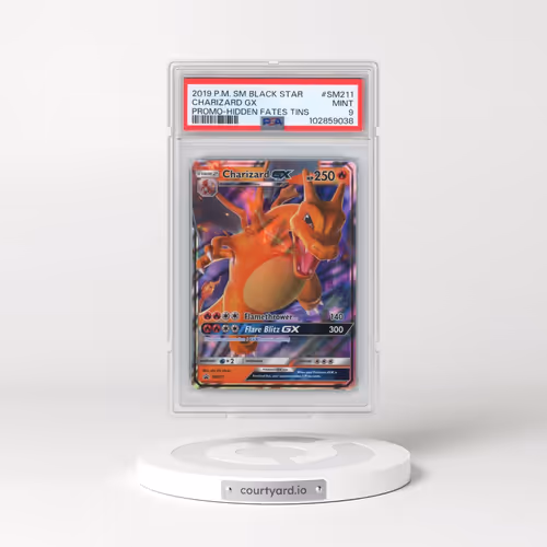 2019 Pokémon SM Black Star Promo #SM211 Charizard GX - Holo Hidden Fates Tins (PSA 9 MINT)